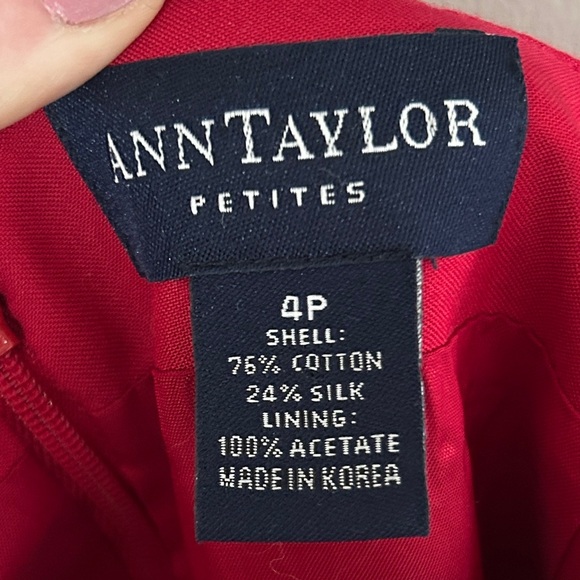 ANN TAYLOR Y2K Square Neck Silk Blend Red Cami Dress Valentine Party 90s Size 4P - Picture 2 of 14